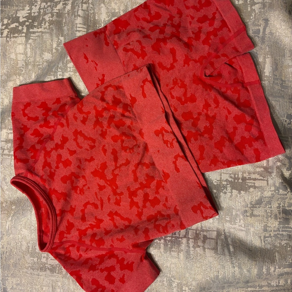 Pink Camouflage Short Sleeve Top